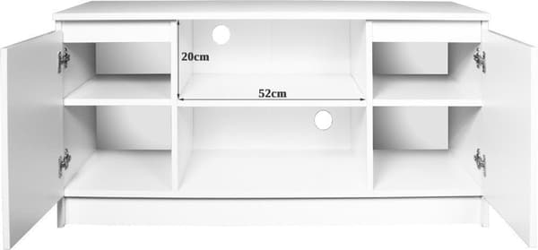 TV-bord 120 cm til fjernsyn - hvid-kapucino højglans