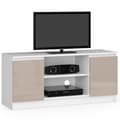 Miniatyrbillede 1 af 7: TV-bord 120 cm til fjernsyn - hvid-kapucino højglans
