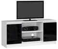 Miniatyrbild 1 av 6: TV-bänk 120 cm 2D 1P SVART AKRYL HÖGGLOSA
