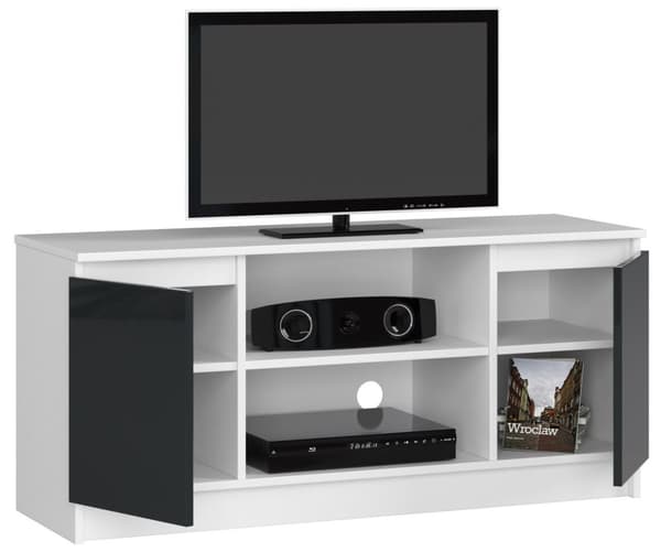 TV-SKAB 120 cm 2D 1P GRÅ AKRYL HØJ GLANS