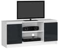 Miniatyrbillede 1 af 7: TV-SKAB 120 cm 2D 1P GRÅ AKRYL HØJ GLANS
