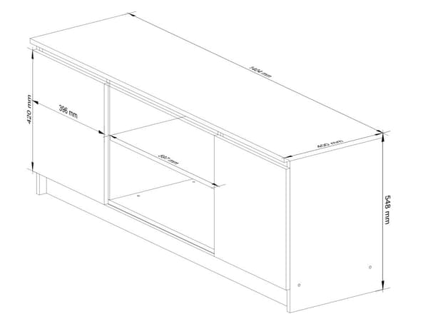 TV-bänk 140 cm 2D 1P SONOMA
