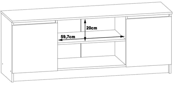 TV-bänk 140 cm 2D 1P SONOMA