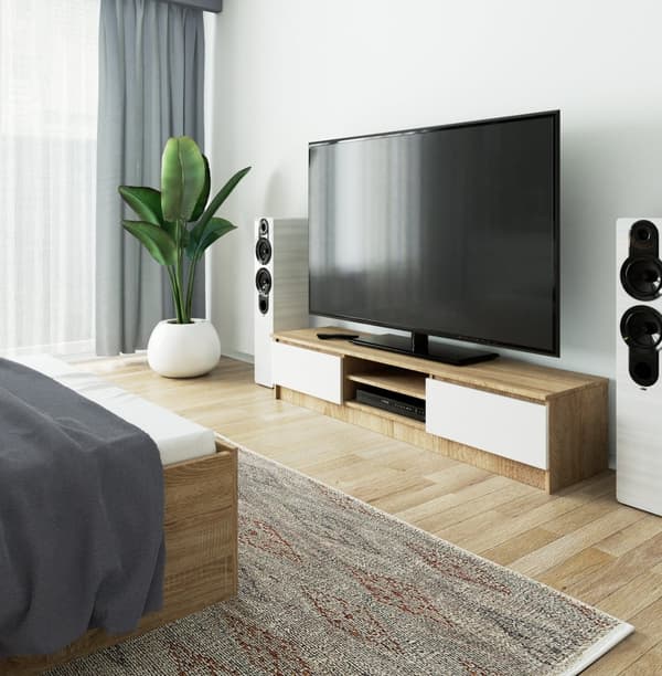 TV-BORD K160 CLP SONOMA / HVID