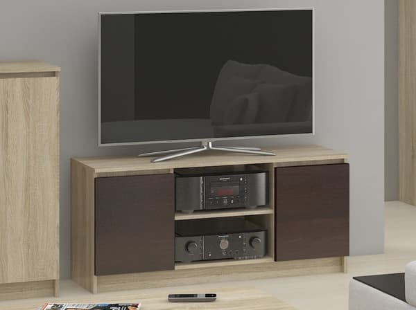 TV-skab 140 cm 2D 1P SONOMA / WENGE