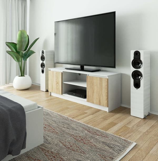 TV-skab 140 cm 2D 1P HVID / SONOMA