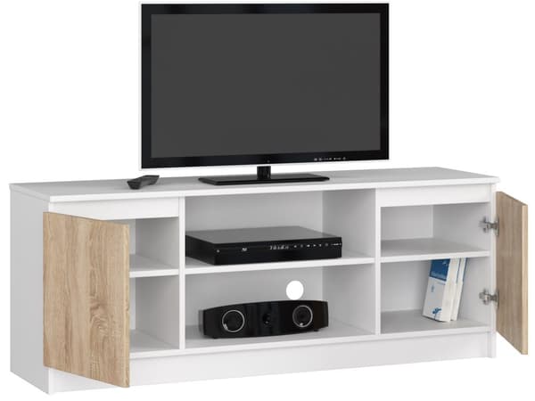 TV-skab 140 cm 2D 1P HVID / SONOMA