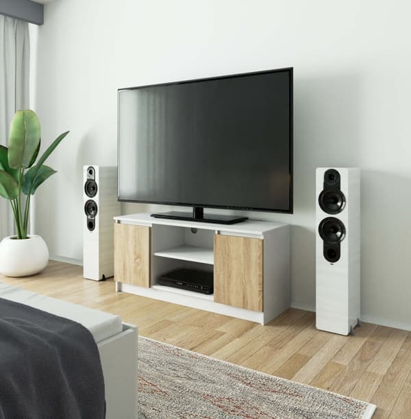 RTV-skab 120 cm 2D 1P HVID / SONOMA