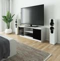 Miniatyrbillede 7 af 7: RTV-skab 140 cm 2D 1P HVID / SORT GLANS