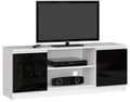 Miniatyrbillede 1 af 7: RTV-skab 140 cm 2D 1P HVID / SORT GLANS