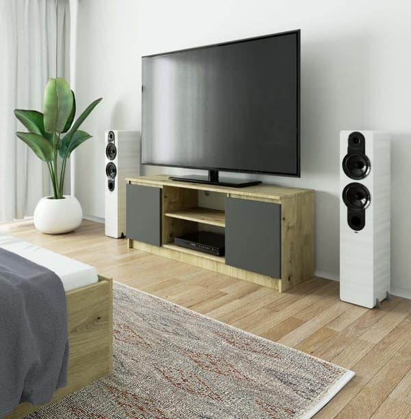 RTV-KOMODA K140 2D 1P CLP DĄB ARTISAN / HARMAA