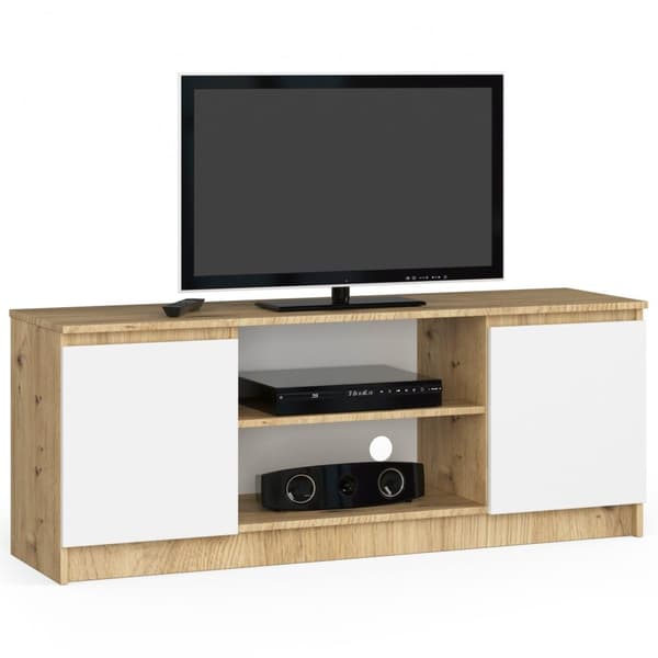 TV-BENK K140 2D 1P CLP DĄB ARTISAN / VIT