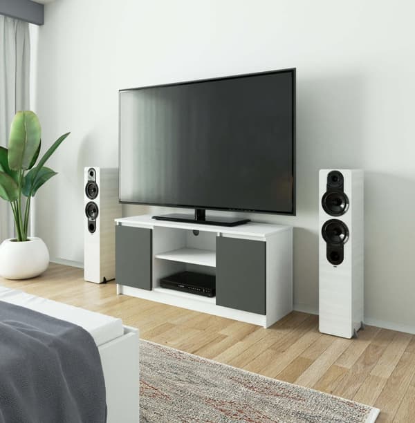 TV-BENK K120 2D 1P CLP VIT / GRÅ