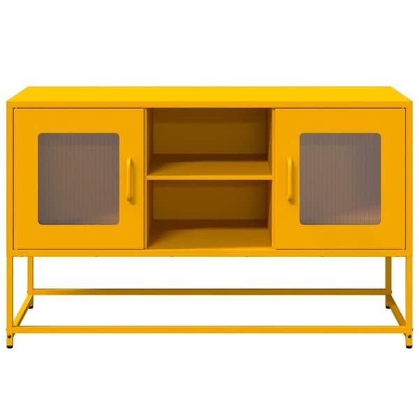 vidaXL tv-bord 100,5x39x60,5 cm stål sennepsgul