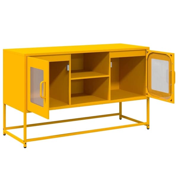 vidaXL tv-bord 100,5x39x60,5 cm stål sennepsgul