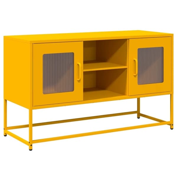 vidaXL tv-bord 100,5x39x60,5 cm stål sennepsgul