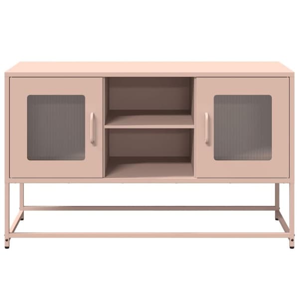 vidaXL tv-bord 100,5x39x60,5 cm stål lyserød