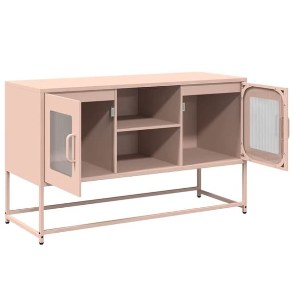 vidaXL tv-bord 100,5x39x60,5 cm stål lyserød