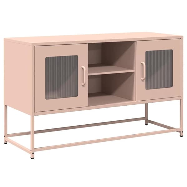 vidaXL tv-bord 100,5x39x60,5 cm stål lyserød