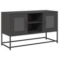 Miniatyrbilde 3 av 11: vidaXL TV-benk svart 100,5x39x60,5 cm stål
