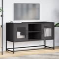 Miniatyrbilde 5 av 11: vidaXL TV-benk svart 100,5x39x60,5 cm stål
