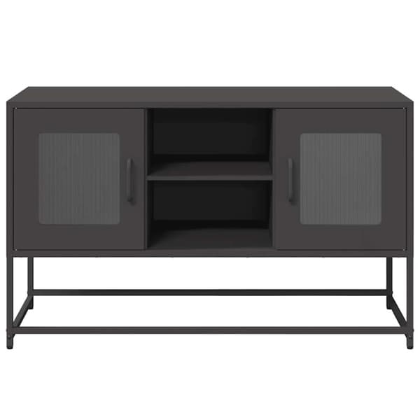 vidaXL TV-benk svart 100,5x39x60,5 cm stål