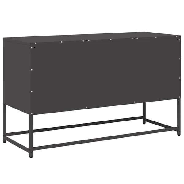 vidaXL TV-benk svart 100,5x39x60,5 cm stål