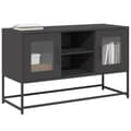 Miniatyrbilde 2 av 11: vidaXL TV-benk svart 100,5x39x60,5 cm stål