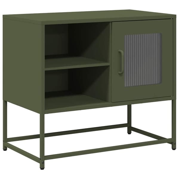 vidaXL tv-bord 68x39x60,5 cm stål olivengrøn