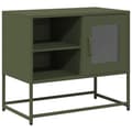 Miniatyrbillede 3 af 11: vidaXL tv-bord 68x39x60,5 cm stål olivengrøn