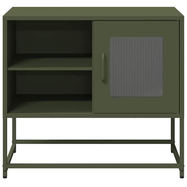 vidaXL tv-bord 68x39x60,5 cm stål olivengrøn