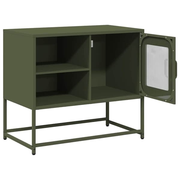 vidaXL tv-bord 68x39x60,5 cm stål olivengrøn