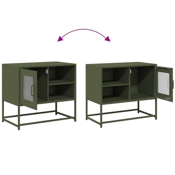 vidaXL tv-bord 68x39x60,5 cm stål olivengrøn