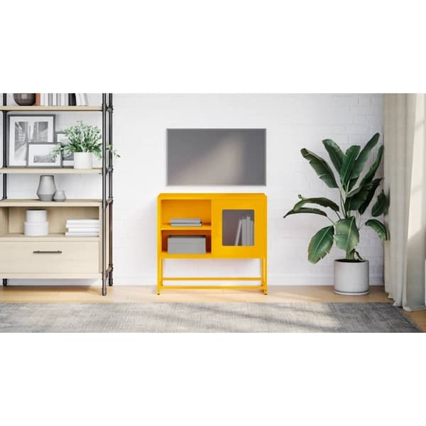 vidaXL tv-bord 68x39x60,5 cm stål sennepsgul