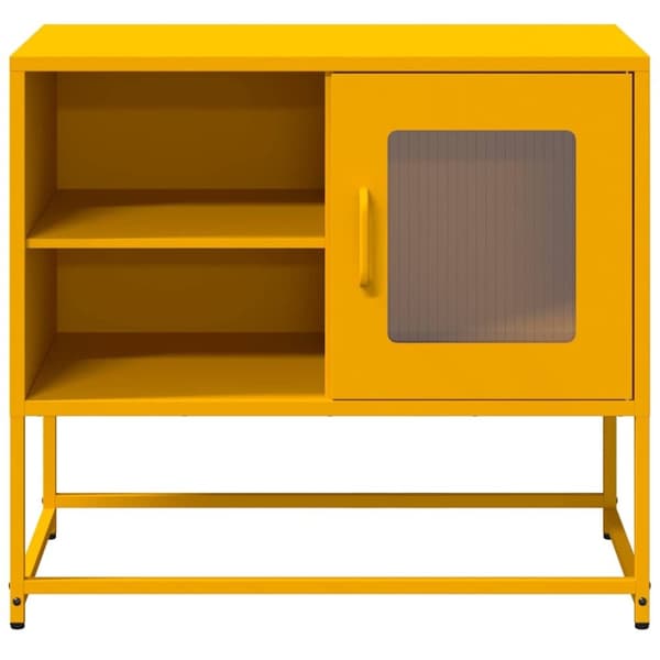 vidaXL tv-bord 68x39x60,5 cm stål sennepsgul