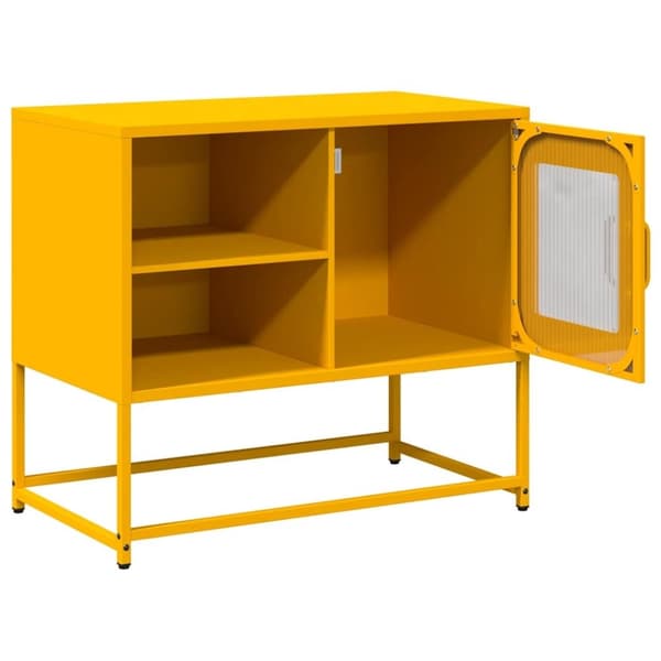 vidaXL tv-bord 68x39x60,5 cm stål sennepsgul