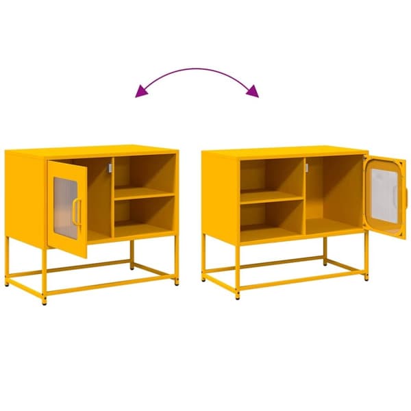 vidaXL tv-bord 68x39x60,5 cm stål sennepsgul