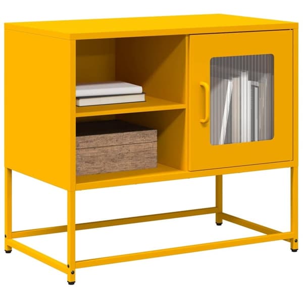 vidaXL tv-bord 68x39x60,5 cm stål sennepsgul