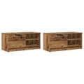 Miniatyrbillede 5 af 11: vidaXL tv-borde 2 stk. 80x35x36,5 cm konstrueret træ gammelt trælook