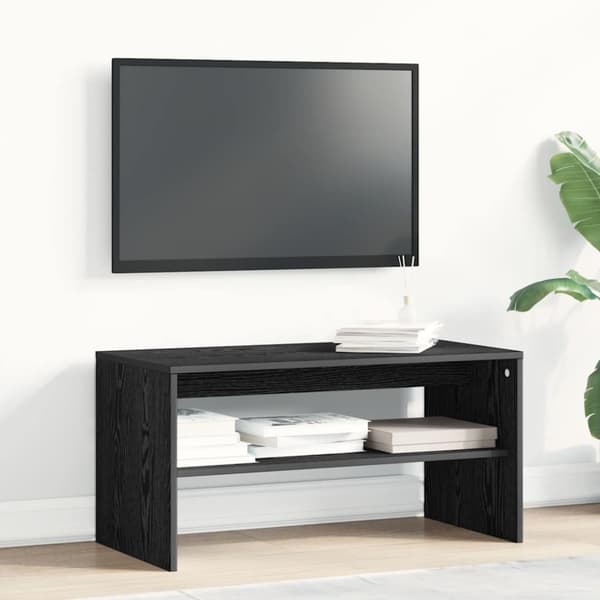 vidaXL TV-kaappi Musta tammi 80x40x40 cm Engineered Wood
