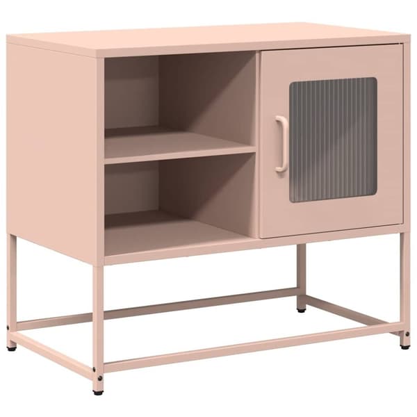 vidaXL tv-bord 68x39x60,5 cm stål lyserød