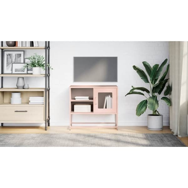 vidaXL tv-bord 68x39x60,5 cm stål lyserød
