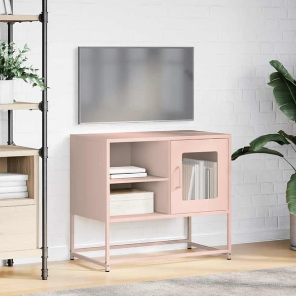 vidaXL tv-bord 68x39x60,5 cm stål lyserød