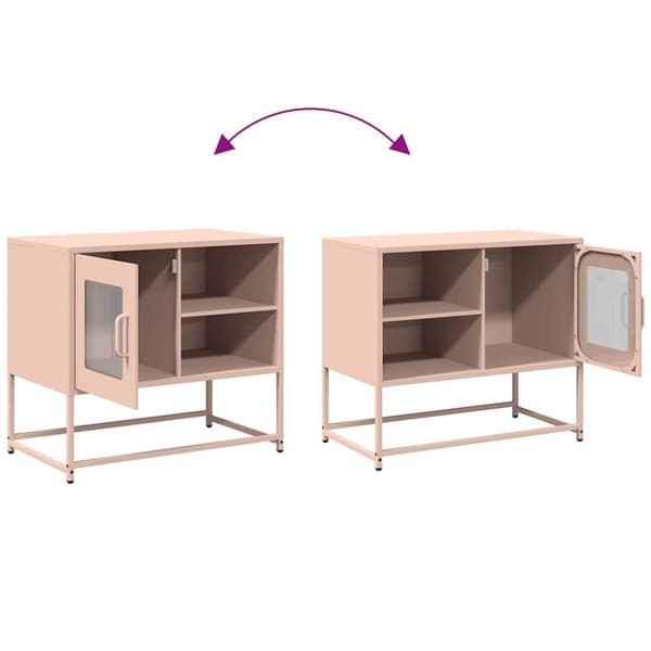 vidaXL TV-benk rosa 68x39x60,5 cm stål