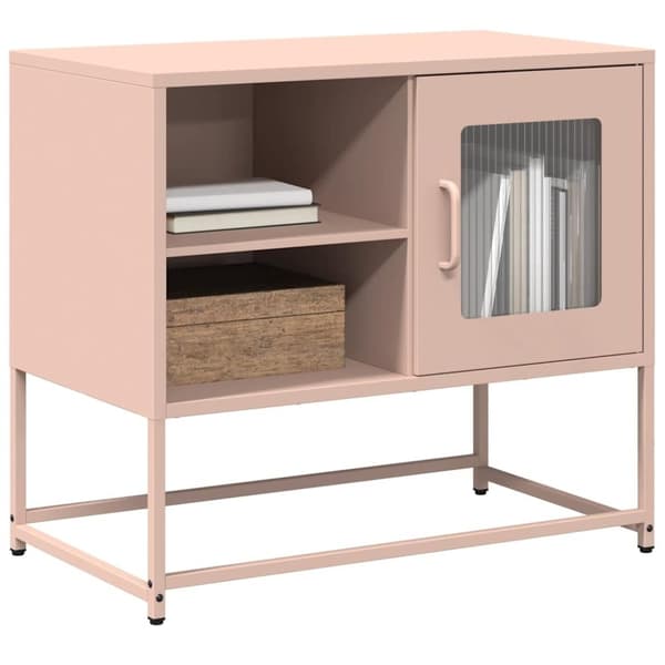 vidaXL TV-benk rosa 68x39x60,5 cm stål