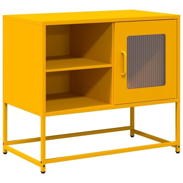 vidaXL TV-benk sennepsgul 68x39x60,5 cm stål