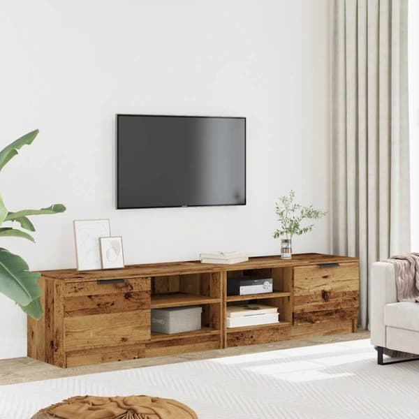 vidaXL TV-benker 2 stk gammelt tre 80x35x36,5 cm konstruert tre