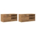 Miniatyrbilde 5 av 11: vidaXL TV-benker 2 stk artisan eik 80x35x36,5 cm konstruert tre