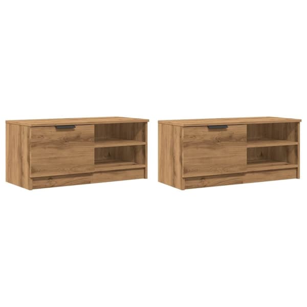 vidaXL TV-benker 2 stk artisan eik 80x35x36,5 cm konstruert tre