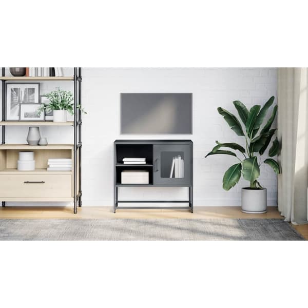 vidaXL TV-benk antrasitt 68x39x60,5 cm stål